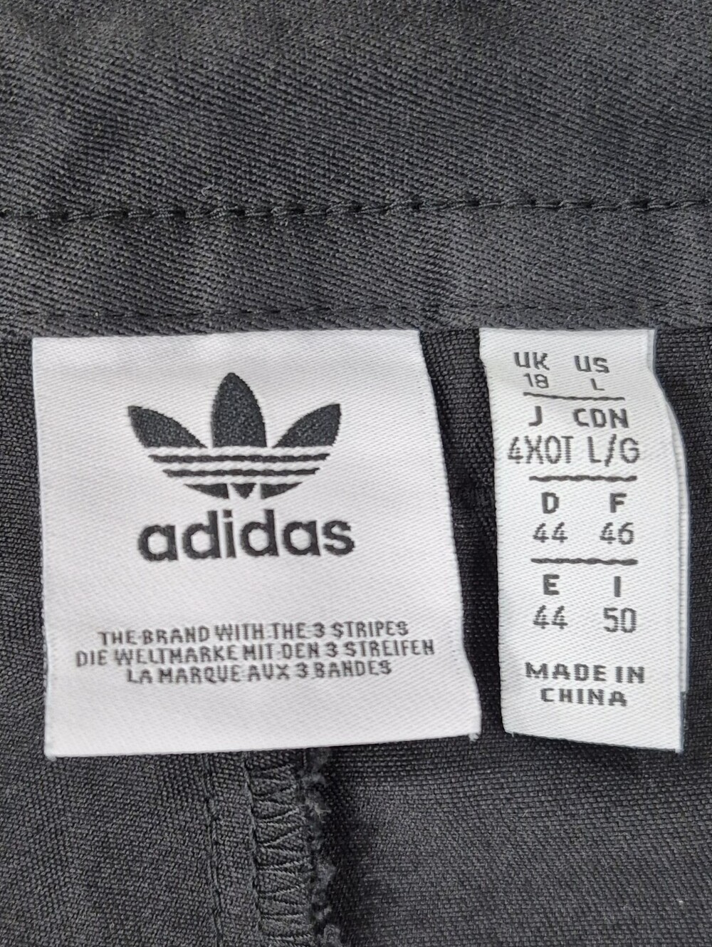 Adidas Originals Cargo Pants women's large black gold logo zipper ankles - Picture 10 of 13